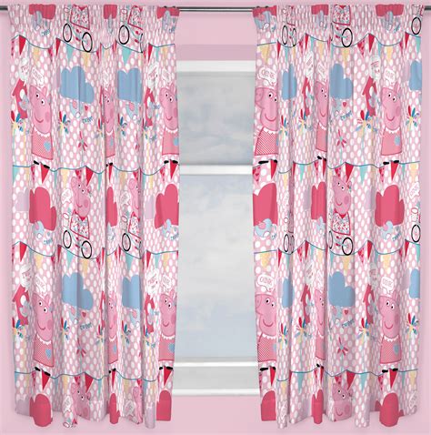 PEPPA PIG TWEET CURTAINS 66" x 72" INCH DROP READY MADE GIRLS CHARACTER BEDROOM | eBay