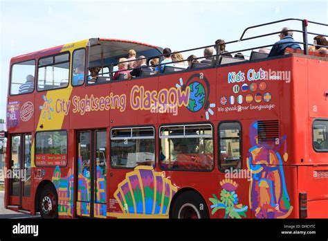 Open top City Sightseeing bus in Glasgow Scotland Stock Photo - Alamy