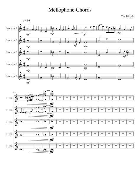 Mellophone Chords sheet music for French Horn download free in PDF or MIDI