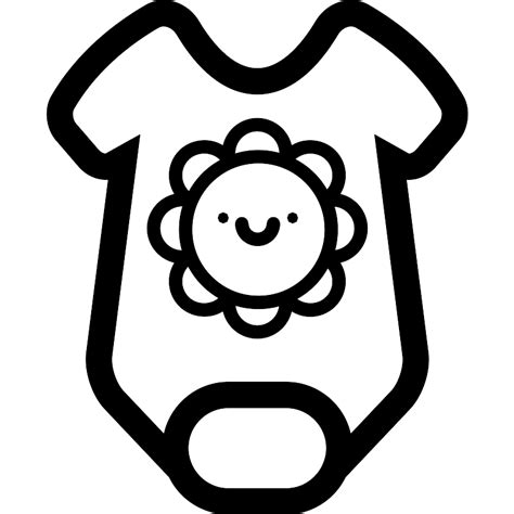 Baby Onesie Outline With Smiling Sun Vector SVG Icon - SVG Repo