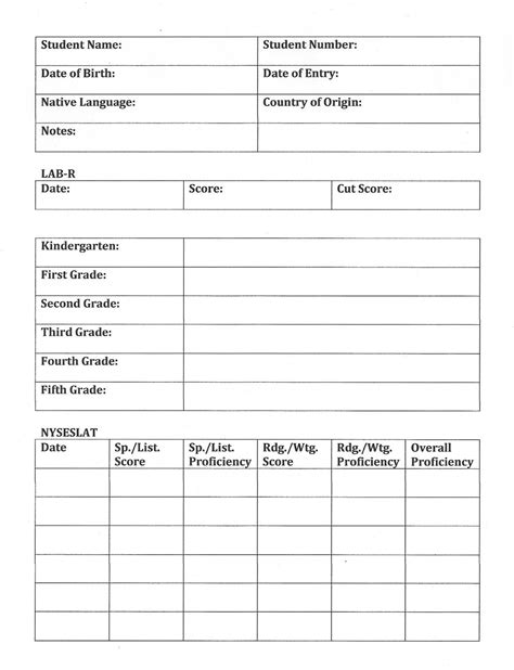 Student Record Sheets | ESL Amplified