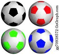 1 Football Soccer Rgb And Bw Ball Vector Clip Art | Royalty Free - GoGraph