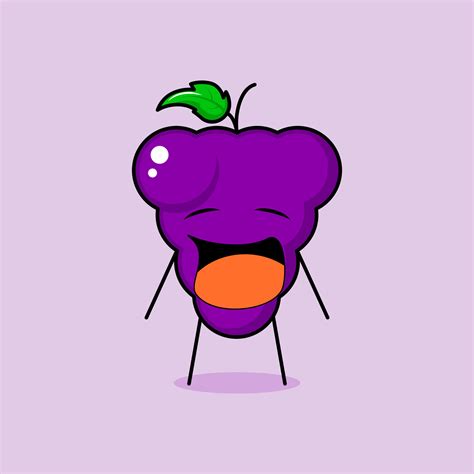 cute grape character with crying expression and mouth open. green and purple. fresh, modern and ...