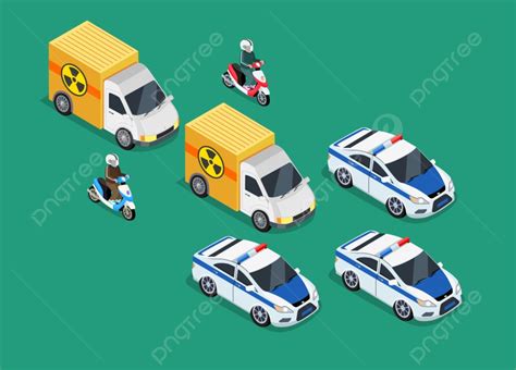 Isometric Police Car Vector Hd Images, Isometric Police Motorcade Car Important Toxic Load, 3d ...