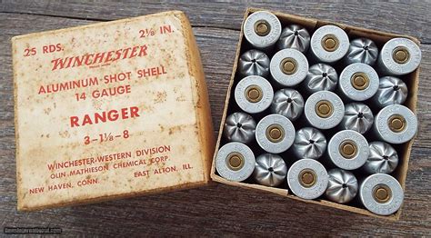 *RARE* 14 GAUGE WINCHESTER ALUMINUM SHOTGUN SHELLS EXPERIMENTAL "RANGER ...