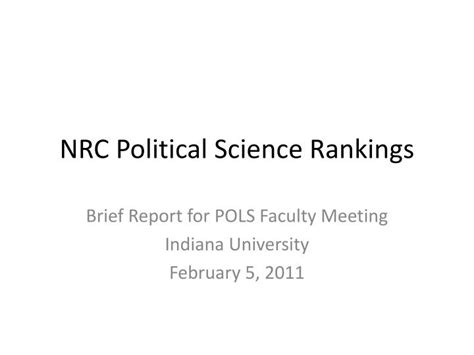 PPT - NRC Political Science Rankings PowerPoint Presentation, free ...