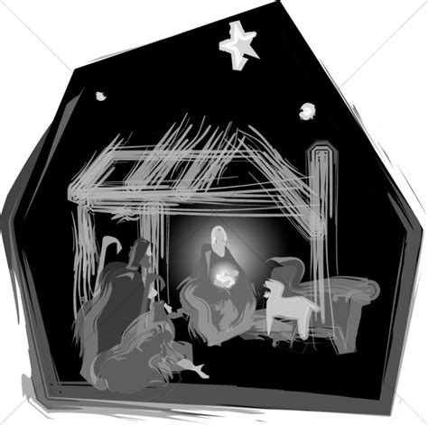 Nativity black and white black and white nativity scene manger clipart - WikiClipArt