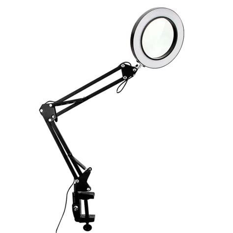 10X Magnifying Glass with Light and Clamp 3 Color Modes 10 Brightness ...