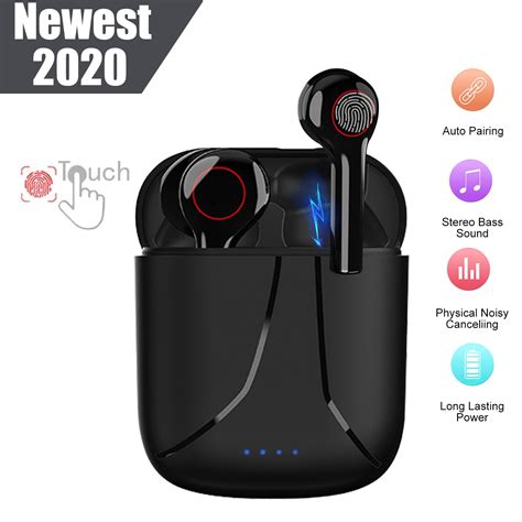 2020 Latest Wireless Earbuds Bluetooth 5.0 Headphones with Intelligent Noise Reduction Auto ...