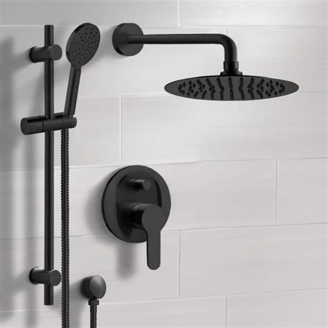 Remer SFR53 By Nameek's Rendino Matte Black Shower Set With Rain Shower ...