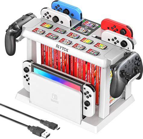 Switch Games Organizer Station with Controller Charger, Charging Dock ...