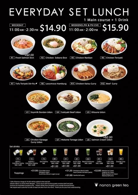 Nana's Green Tea Singapore Menu Prices Updated Apr 2024