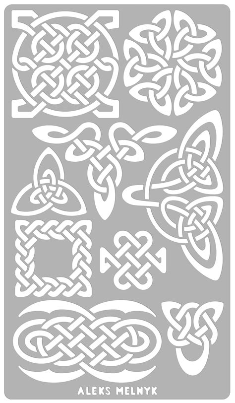 Buy Aleks Melnyk #37.3 Metal Journal Stencil, Pyrography Celtic Patterns, Wicca Stencil, Celtic ...