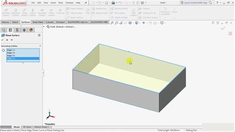 PLANAR SURFACE - Solid Works Tutorial - YouTube