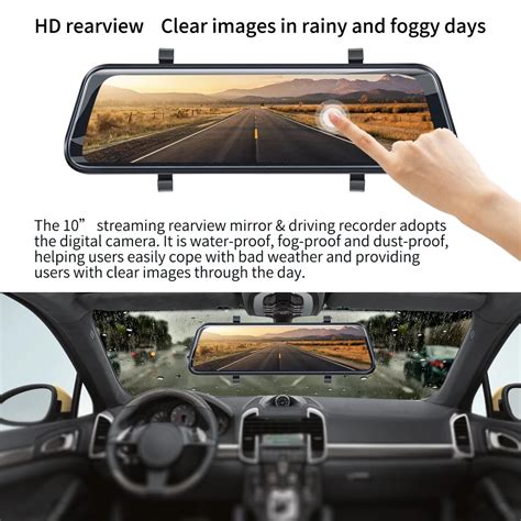 Dash Cam Front And Rear 1080p 10" Inch Full Hd Touch Dual Lens Car ...