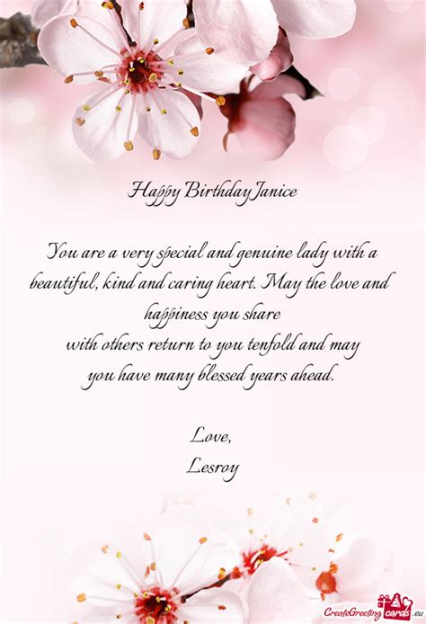 Happy Birthday Janice - Free cards