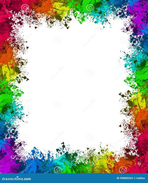 Colorful Paint Splatter Border Stock Illustration - Illustration of blank, color: 90880264