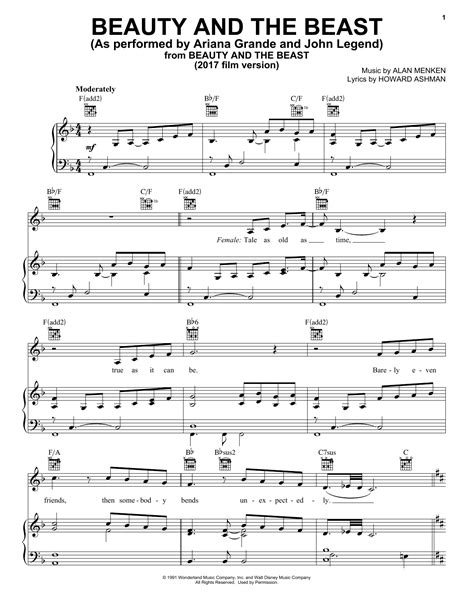 Beauty and the Beast Sheet Music | Download Printable PDF Music Notes ...