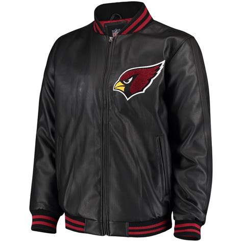 Men's NFL Arizona Cardinals Stiff Arm Pleather Varsity Jacket - A2 Jackets