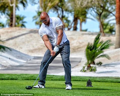 The Rock has almost broken record for LONGEST golf drive | Daily Mail ...