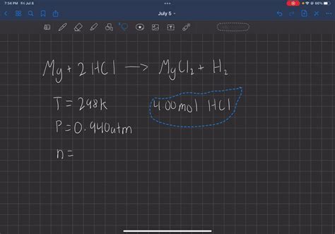 Read the chemical equation. Mg + HCI - MgCl2 + H2 How many liters of hydrogen gas is produced at ...