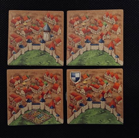 Carcassonne | 4 Large City Landscape Tiles | Official Replacement Game ...