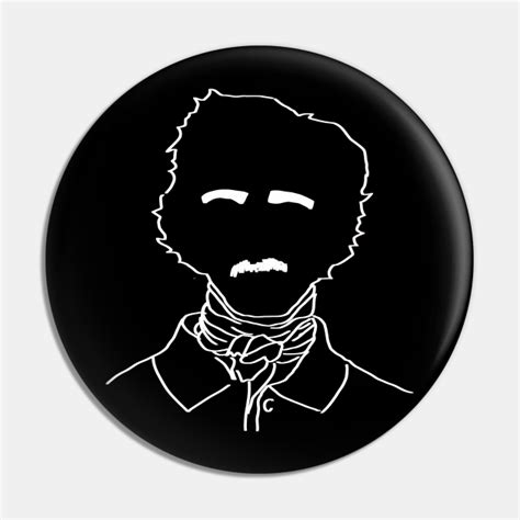 Edgar Allan Poe Silhouette - Poe - Pin | TeePublic