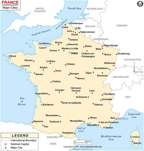 France Cities Map, Major Cities of France