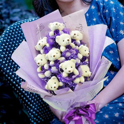 Teddy Bear Bouquet | Flowers Arrangement Delivery