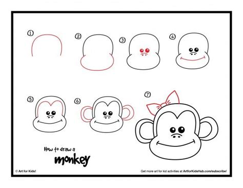 How To Draw A Monkey - Art For Kids Hub - | Monkey drawing, Monkey art ...