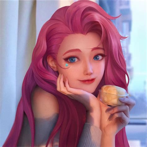 ArtStation - seraphine, Heng yue | Girl with pink hair, League of legends characters, League of ...