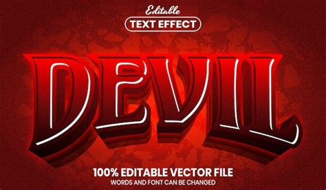 Premium Vector | Devil text, font style editable text effect