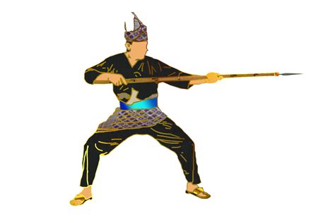 Malay warrior movement pattern with hold spear long range weapon 22924968 PNG