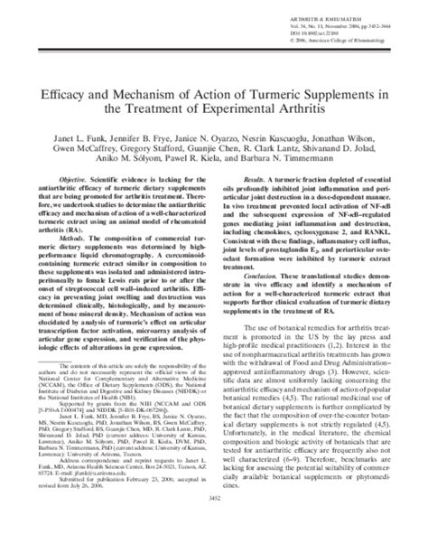 (PDF) Efficacy and mechanism of action of turmeric supplements in the treatment of experimental ...