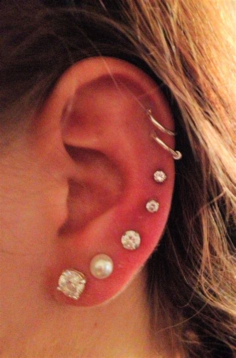 7 ear piercings | Earings piercings, Ear piercings cartilage, Ear jewelry