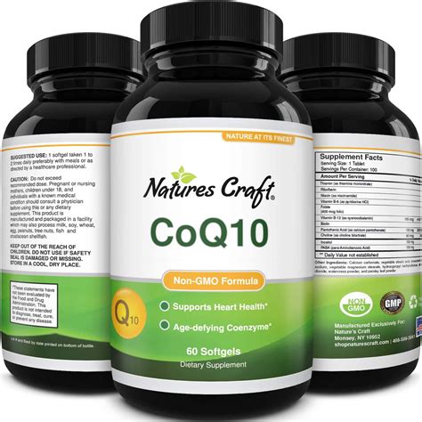 Coenzyme Q10 100mg Energy Pills for Anti Aging Skin Care and Heart Health - CoQ10 Supplement for ...