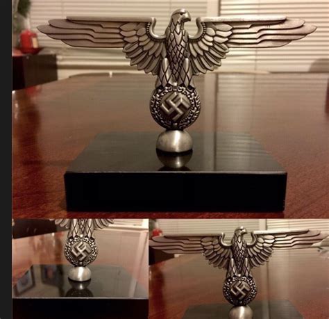 GERMAN WW2 EAGLE DESK STATUE/MARBLE BASE