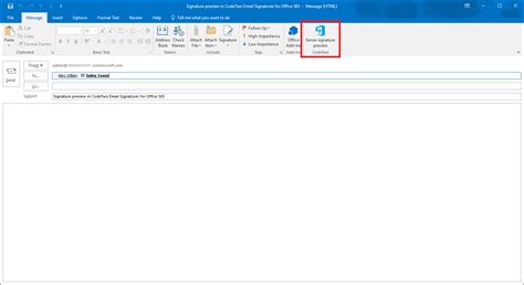 Signature management - Signature preview in Outlook - Previewing ...