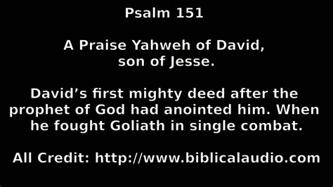 Psalm 151 (Audio Bible, Spoken Word, HQ, CC) - YouTube