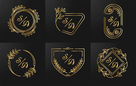 Wedding Monogram Set 6022860 Vector Art at Vecteezy