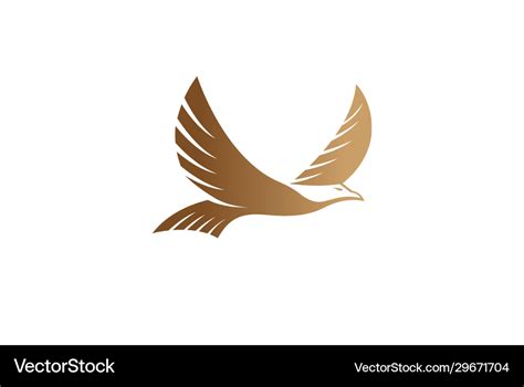 Creative flying golden eagle logo Royalty Free Vector Image