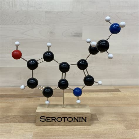 Wooden Serotonin Ball-Stick Molecule Model - Molecule Models