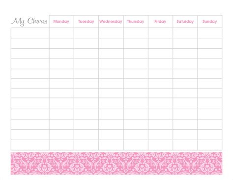 Naturally Creative Mama: Freebies: Blank Chore Chart Printables Free Printable Chore Charts ...