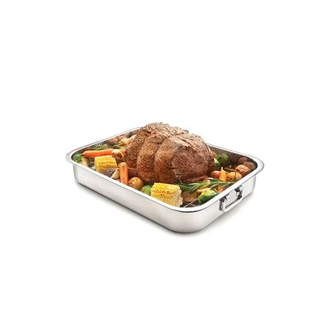 Home Cooking Metal Stainless Steel Roaster Pan/Tray - Stainless Steel Roaster Serving Pan with ...