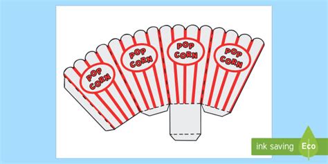 Popcorn Box Template - Teacher Made Resource (teacher made)