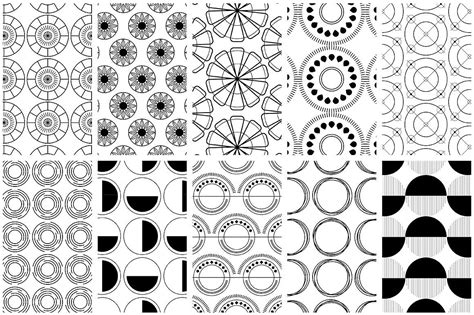 Circular Patterns Set | Circular pattern, Geometric circle pattern, Seamless pattern vector