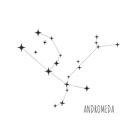 Premium Vector | Simple constellation scheme andromeda, doodle, drawn ...