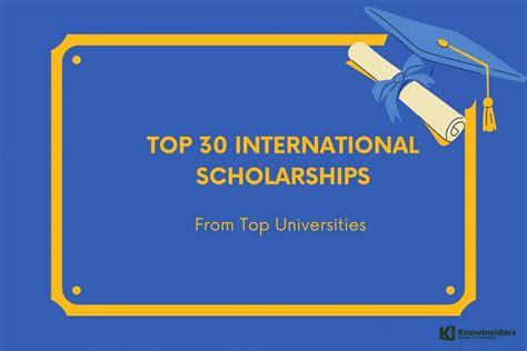 Top 30 Best International Scholarships From Top World"s Universities ...