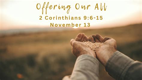 November 13 | Tithing | Malachi 3:6-10 & 2 Cor. 9:5-16 - Faith Reformed Church