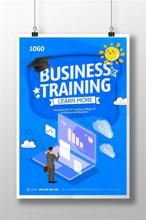 Blue Business Corporate Online Education Training Sale Poster Template | PSD Free Download - Pikbest